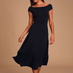 LUSH A La Mode Black Midi Dress